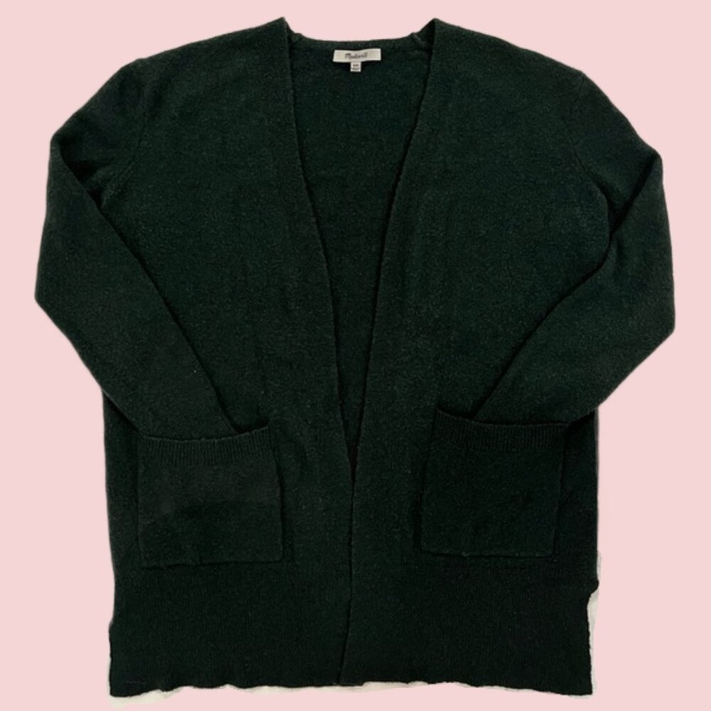 Women's Sweater "Madewell" Kent Wool Alpaca Forest Green Cardigan Size Small